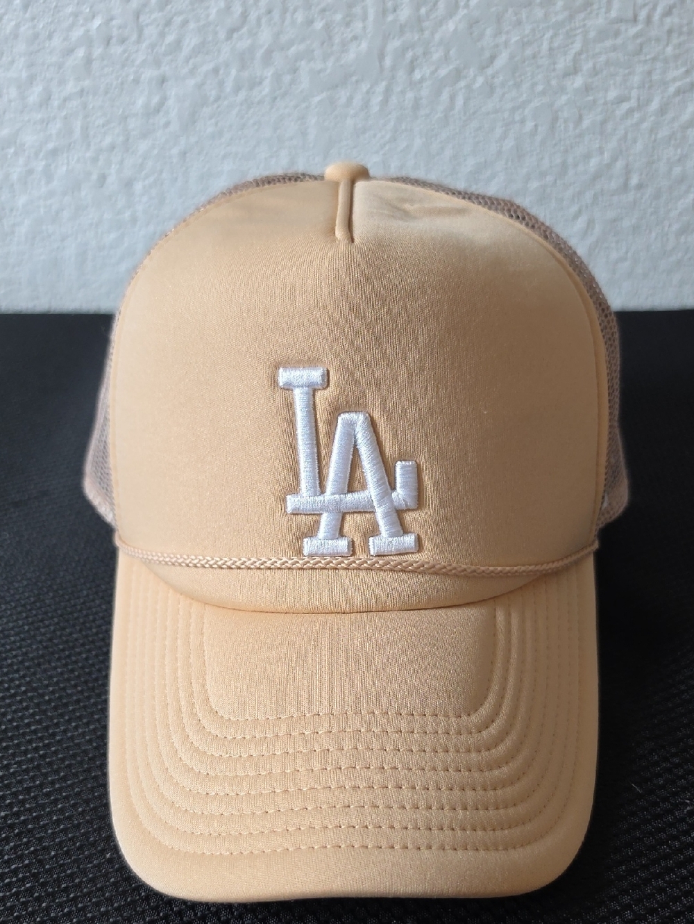 47 Brand Beige and Black Trucker Hat with Urban Outfitters Label